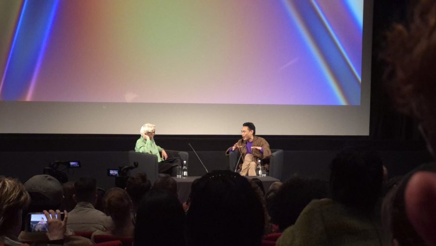 Jon M Chu sat on stage for a Q&A in front of an audience