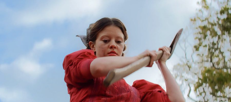 Pearl wields an axe.